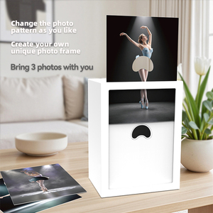 Caja de pañuelos de lujo con marco de fotos LED, exhibidor de imágenes 3D de bailarina en acrílico, adorno moderno para escritorio, caja de sombra de arte estético - Product Image 5