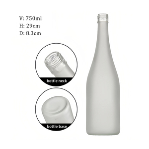 Bán buôn nâu đen 750ml Glass <span class=keywords><strong>Champagne</strong></span> chai với nút chai rỗng chai rượu vang cho Tequila Brandy - Product Image 5