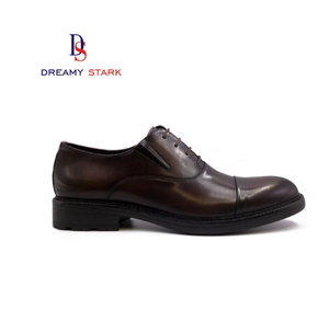 Chaussures habillées Oxford en cuir véritable pour hommes, faites à la main, à lacets, bout rond, pour mariage, affaires, formelles, personnalisables, OEM, vente en gros - Product Image 6