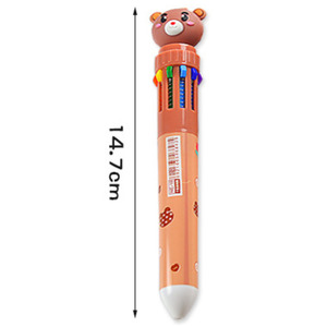 Nhiều màu nhựa bóng bút Báo Chí bút phim hoạt hình gấu 10 màu bóng điểm bút dễ thương văn phòng phẩm sinh viên viết công cụ - Product Image 6