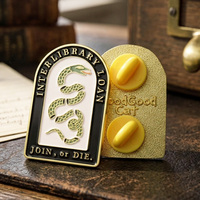 Pin Enamel Logam Seng Berlapis Emas dengan Huruf dan Gambar Hewan, Pin Dua Sisi, Pin Kustom, Logo Logam