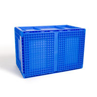Conteneur pliable réutilisable en plastique HDPE avec couvercle, durable, pliable, pour le stockage logistique, bacs de rangement, gain de place
