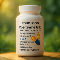 Capsules de coenzyme Q10 et oméga-3 antioxydantes à coque dure, formule optimisée 2-en-1, 120 portions, soins de santé, OEM, pour hommes, marque privée