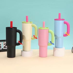 Vaso Térmico Personalizado de Acero Inoxidable de 30oz/40oz con Tapa Abatible y Popote, Antiderrames y Hermético, con Asa, para Café - Product Image 1