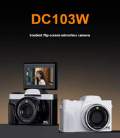 Profesyonel DC103W 64MP dijital kamera 3 inç 16X optik Zoom objektifi otomatik odaklama dahili LED flaş Vlog Video kayıt DSLR kamera