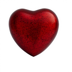Heart Brass Forever Mini Cremation Keepsake <b>Urn</b> <b>for</b> <b>Human</b> <b>Ashes</b> Beautiful <b>Small</b> <b>Urn</b> Red Color <b>Urn</b> with Premium Case - Product Image 1