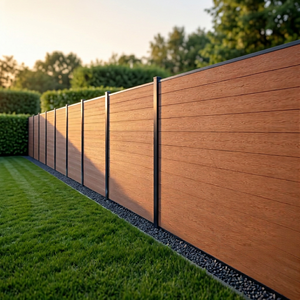 Clôture <span class=keywords><strong>de</strong></span> <span class=keywords><strong>jardin</strong></span> <span class=keywords><strong>en</strong></span> WPC, design découpé au laser, hauteur 6 pieds, imperméable, anti-rongeurs, écrans d'intimité, verre trempé, service <span class=keywords><strong>de</strong></span> modélisation <span class=keywords><strong>3D</strong></span> inclus - Product Image 4