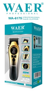 WAER - Nueva Cortadora de Pelo Eléctrica Inalámbrica Recargable por USB con 4 Velocidades, Pantalla LED, Longitud Ajustable y Agarre Cómodo - Product Image 5