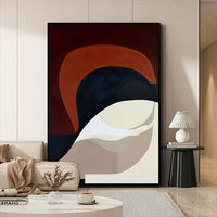 Toile géométrique minimaliste moderne de style crème pour décoration murale de bureau
