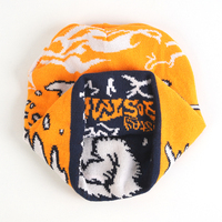 Bonnet et écharpe réversibles à double face en tricot jacquard avec motif graphique personnalisé