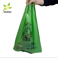 Sac gilet à soufflets latéraux thermoscellable, durable, compostable PLA, biodégradable, personnalisable, pour T-shirt et supermarché, vente en gros directe usine