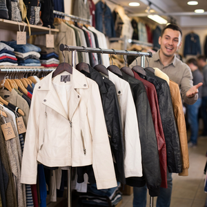 Giacche in Pelle Usate all'Ingrosso per Uomo e Donna, Seconda Mano, Stile Moto, Biker, Bomber, <span class=keywords><strong>Vintage</strong></span>, Assortite, Eccellenti, Pulite, Vendita all'Ingrosso di Abbigliamento <span class=keywords><strong>Usato</strong></span> - Product Image 1