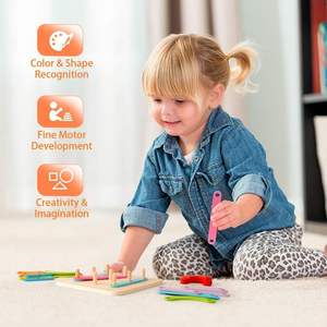 Letra <span class=keywords><strong>de</strong></span> <span class=keywords><strong>madera</strong></span> Número Construcción Rompecabezas Forma Color Clasificador Pegboard Actividad Tablero Ordenar Juego - Product Image 6