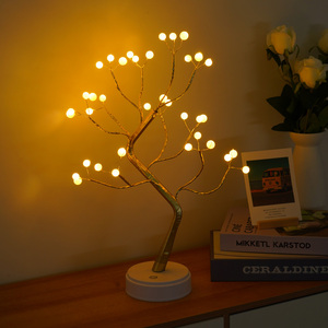 20 "masa Bonsai ağacı <span class=keywords><strong>LED</strong></span> gece masa lambası 36 inciler bakır tel IP44 anma yapay noel ışıkları dekoratif aydınlatma - Product Image 2