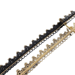 Tissu en dentelle brodée dorée soluble dans l'eau, 100% polyester, pour vêtements, décoration intérieure, cadeaux, chaussures et sacs - Product Image 4