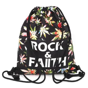Custom Canvas Drawstring Backpack with Digital Printing Fashion String Sport Gym Gift Bags Sublimation