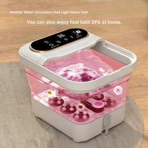 Regalo de Navidad, Bañera de Hidromasaje Eléctrica para Pies de Uso Doméstico con Funciones de Relajación con Burbujas, Control de Tiempo y Plegado - Product Image 4