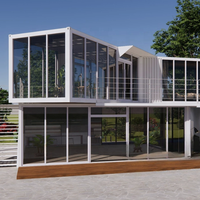 Maison en acier à énergie solaire, contemporaine, écologique, durable, facile à installer, design droit, location de vacances avec panneaux sandwich