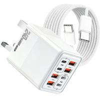 EU US UK Stecker Neues 240W USB-C GaN Telefon-Schnellladegerät 8 Anschlüsse USB Typ-C PD Schnellladung QC 3.0 Wandladegerät Netzteil