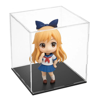 Vitrine d'exposition autoportante à 1 étagère en acrylique poli sur mesure avec revêtement UV, lavable, facile à assembler, pour exposition commerciale