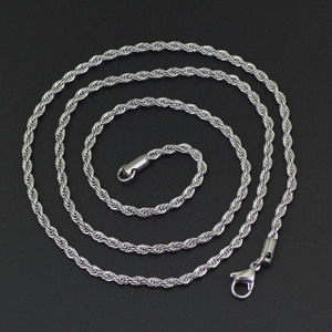 Collier Chaîne Torsadée pour Hommes <span class=keywords><strong>en</strong></span> Acier Inoxydable 316L Plaqué <span class=keywords><strong>Argent</strong></span> et Or, 3mm, Vente <span class=keywords><strong>en</strong></span> Gros, Idéal Anniversaire - Product Image 3