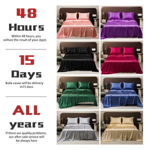Parure <span class=keywords><strong>de</strong></span> draps en satin moderne, taille Queen, 4 pièces, soyeuse, avec élastiques aux coins, <span class=keywords><strong>drap</strong></span>-housse profond <span class=keywords><strong>de</strong></span> 15 pouces - Product Image 2