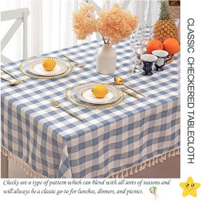 <span class=keywords><strong>Tovaglia</strong></span> a Quadretti 100% <span class=keywords><strong>Cotone</strong></span> per Picnic all'Aperto Decorazione Natalizia - Product Image 4