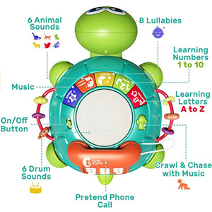 Jouet musical éducatif Tortue Rampante avec lumière et son pour bébés de 0 à 24 mois - Product Image 3