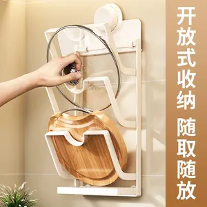 Support mural multi-niveaux en acier au carbone Sea Shark pour couvercles de casseroles, planches à découper et égouttoir de cuisine - Product Image 3