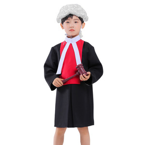 Maternelle Halloween Uniforme professionnel Enfants <span class=keywords><strong>Avocat</strong></span> Costume Avec Baguette et Perruque Carrière Jour Cosplay Costumes pour Enfants - Product Image 1