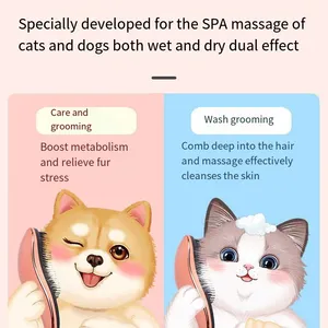 Pente de massagem para animais de estimação com escova desembaraçadora, pente criativo anti-nó para cães e gatos, produtos de limpeza e cuidados com animais de estimação