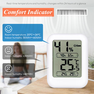 Thermomètre d'ambiance numérique et hygromètre Mesures de la température et de l'humidité intérieures avec les enregistrements les plus élevés/les plus bas - Product Image 3