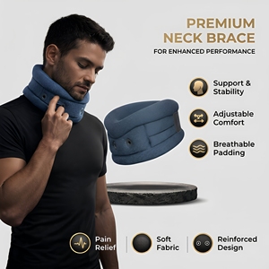 Collarín de Soporte para Cuello ORTHOWRAP, Material PU Gris, Protección Profesional, Alivio Ajustable del Dolor de Cuello, Unisex, Todas las Estaciones, Personalizable - Product Image 4
