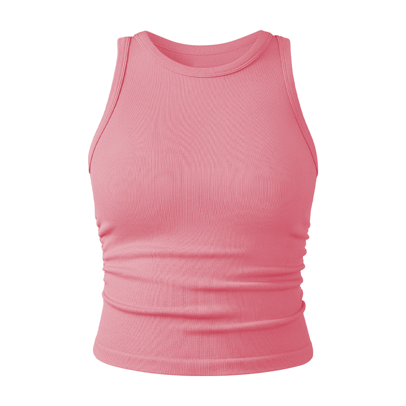 Wholesale OQQ Women's Daily Basic Seamless Vest Round Neck Sleeveless Tight Yoga Clothes in Plus Size