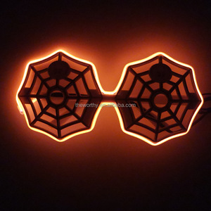 T-Worthy Logo personalizzato Wireless EL Light Glow LED Spider occhiali di Halloween festa di natale decorazioni e regali - Product Image 5