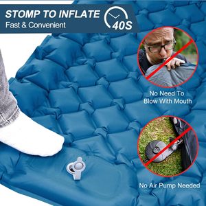 Alfombrilla autoinflable para acampar, duradera, impermeable, bomba de pie integrada, portátil, <span class=keywords><strong>plegable</strong></span>, de nailon, TPU, para dormir, logotipo personalizable - Product Image 3