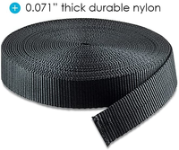 1 pouces Ruban Noir Lourd Escalade Plat Sangle Nylon Cerclage Sangle pour Colliers