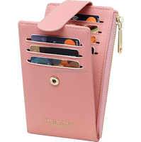 Porte-cartes RFID Portefeuille pour femmes Mince Bifold Zipper Card Cases Organisateur d'argent avec poche zippée en matériau PU