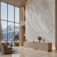 Grande dalle de marbre Calacatta Borghini naturel poli pour îlot de cuisine de luxe, comptoir, revêtement mural, carrelage de sol