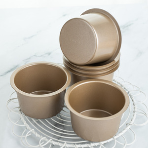 Forbake Tall Straight Muffin Cup Mold 6 Piece <b>Set</b> <b>Baking</b> Tool For Cupcakes Pudding Home Use - Product Image 2