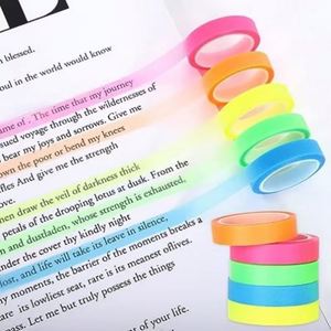 10 Rolls Self-Adhesive PET Highlighter Tape 5 Colors <b>Book</b> Annotation Sticky <b>Notes</b> Reading Marking Sticker Transparent - Product Image 4