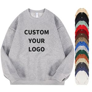 เสื้อสเวตเชิ้ตคอกลมผู้ชาย ผ้าคอตตอนผสมสแปนเด็กซ์ 420 กรัม ทรงโอเวอร์ไซส์ ซักเอนไซม์ สีพื้น  รับสกรีนโลโก้ พิมพ์ลายดิจิตอล ทรงหลวม - Product Image 3