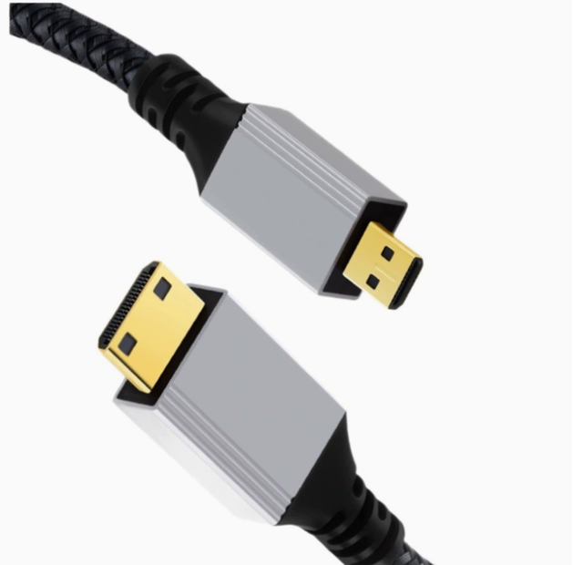 Mini  to Micro  High-definition Cable for Connecting 4K 60Hz Cameras, Laptops, Camcorders, and Monitors.