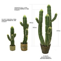 Grand cactus artificiel, cactus pilier, plante tropicale, plante verte en pot sur pied pour décoration intérieure, ornement paysager