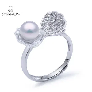 Pearl Clam Shells Sterling Silver Freshwater Pearl Ring Mounting