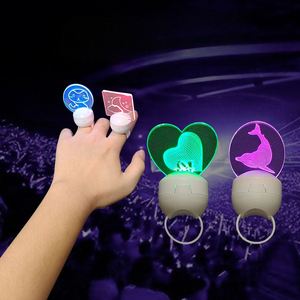 Custom Acrylic Ring <b>Light</b> 15 RGB Modes Rechargeable <b>LED</b> <b>Party</b> Lamp Logo Printing Eco-Friendly Advertising Giveaways for Events - Product Image 2