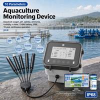 Monitor de Acuicultura 4G de 228000mAh RS485 AI 4-20mA Modbus IP68 para Estanques de Peces y Camarones, con Medición de DO, pH y Amoníaco