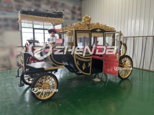 รถม้าไฟฟ้าสีดำทองประดับพู่ห้อยหลังคา - Product Image 3