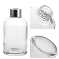 Bouteille diffuseur de parfum en verre transparent vide et rechargeable avec bouchon argenté, impression personnalisée pour l'aromathérapie