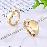 Jietao Edelstahl Maßgefertigter Wasserdichter Schmuck Herz Gravierter Statement-Ring PVD Gold Ring-Rohlinge für Lasergravur